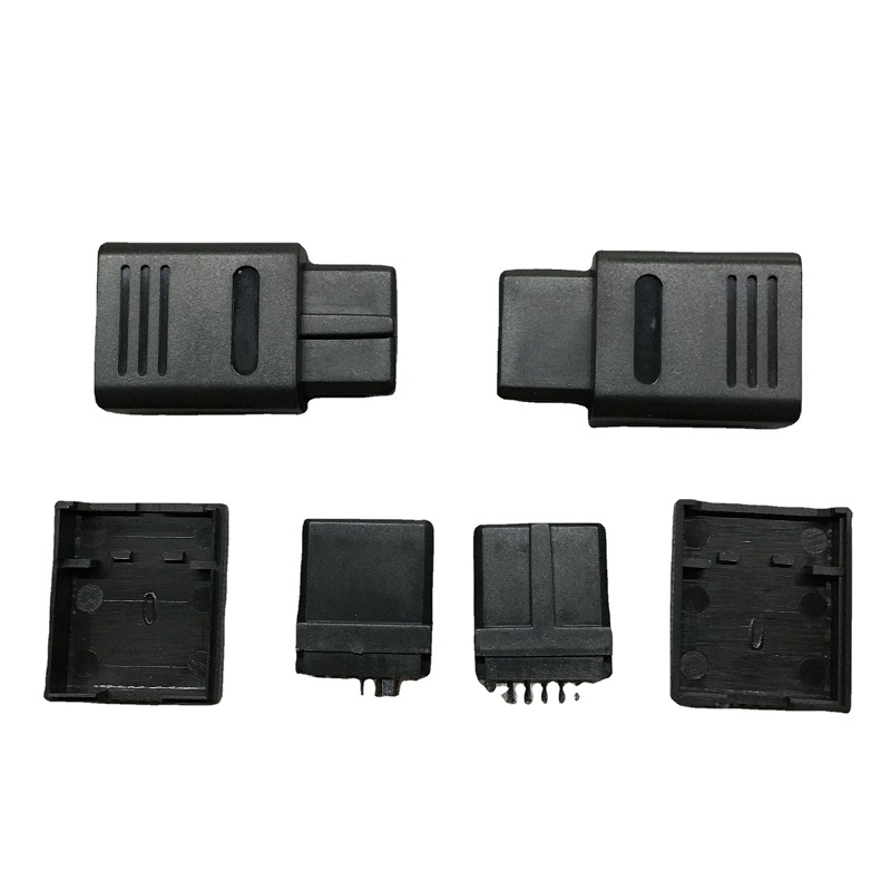 Shelly Plug - อินเทอร์เฟซสำหรับซ่อมพร้อมฝาครอบพลาสติกสีดำสำหรับ N64 NGC SNES ช่องเสียบพอร์ตเอาต์พุตหลายช่องปลั๊กหัวต่อตัวผู้ AV