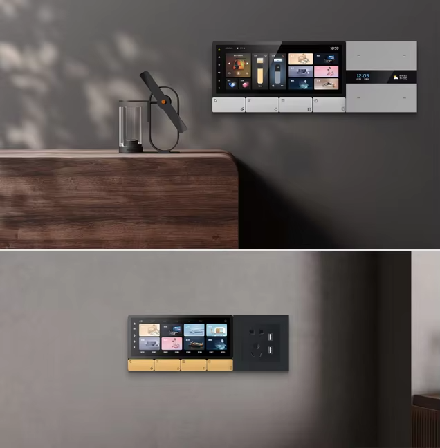 Tuya Smart - เครื่องเล่นเพลงหน้าจอสัมผัส F5 Tuya UK โฮสต์เครื่องขยายเสียงติดผนังบ้านอัจฉริยะ แผงควบคุมกลาง