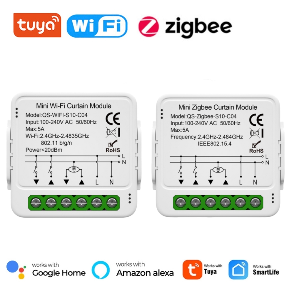 Tuya 4 Channel - Tuya WiFi Zigbee สมาร์ทผ้าม่านโมดูลสวิทช์เชื่อมต่อ Roller Blinds