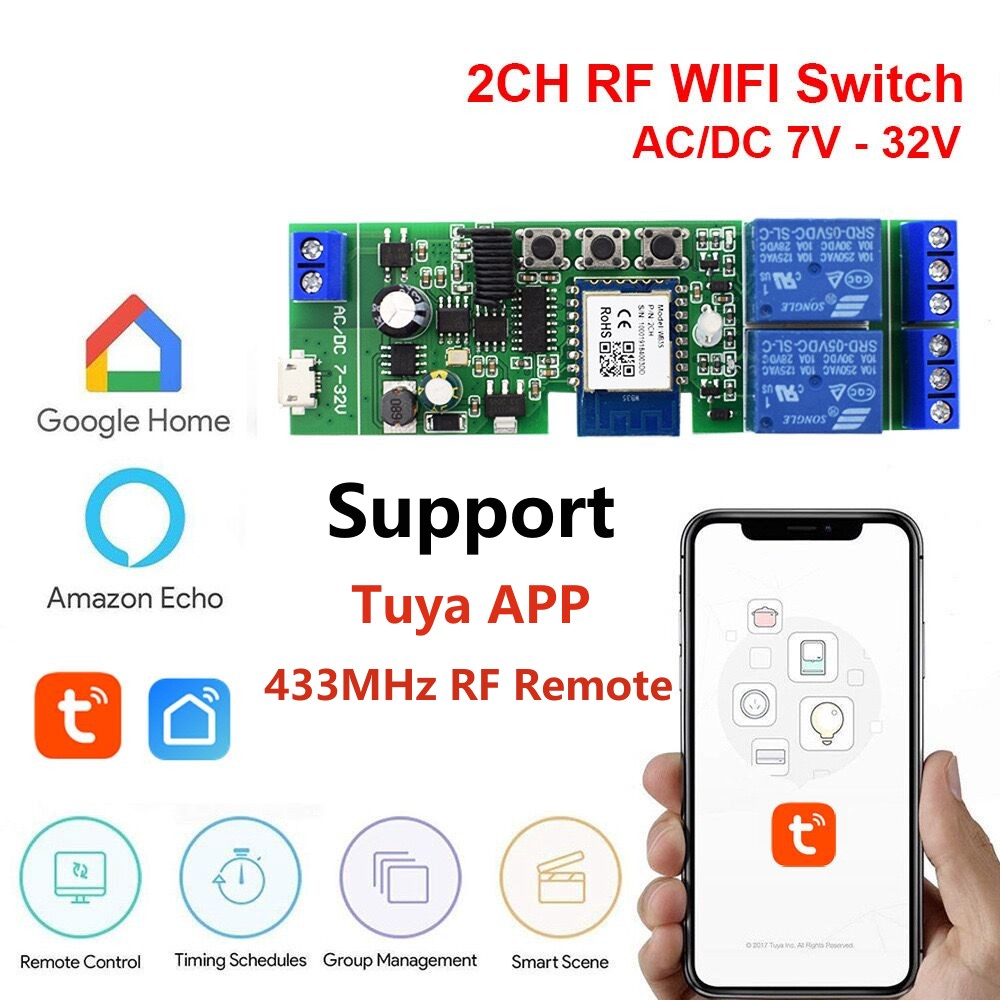 Alexa สมาร์ทสวิทช์ Tuya สมาร์ท - Tuya 4 Channel บทวิจารณ์และราคา