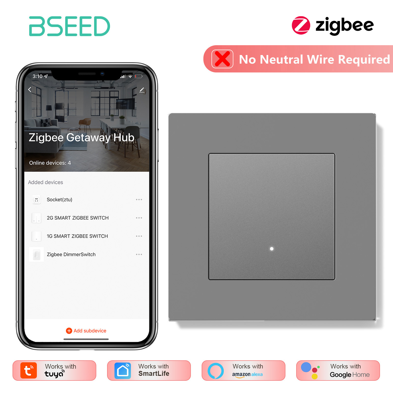 สวิตช์ไฟอัจฉริยะ BSEED 1/2/3/4 - Tuya 4 Channel บทวิจารณ์และราคา